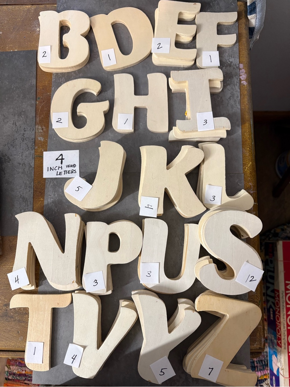 Wooden Alphabet Letters - 4 inch